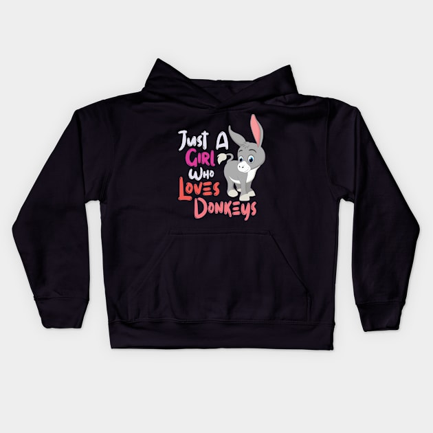 Donkey Girl Love Kids Hoodie by Imutobi